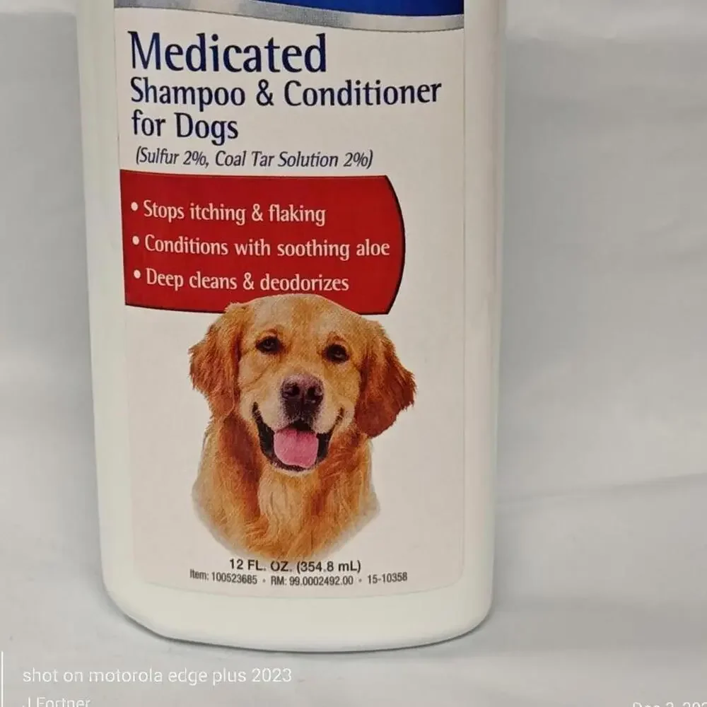 Medicated Shampoo & Conditioner for Dogs 12 oz Sulfa/Coal Tar solution